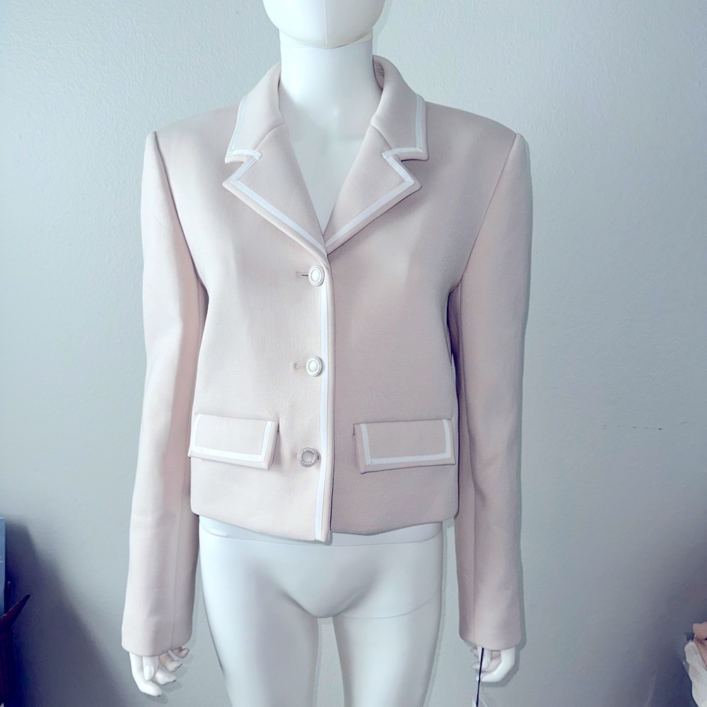 ADEAM Intermix "Artisan" beige single breasted suit career blazer jacket 4